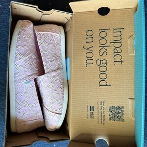 Toms Pink Heart Pattern Flats